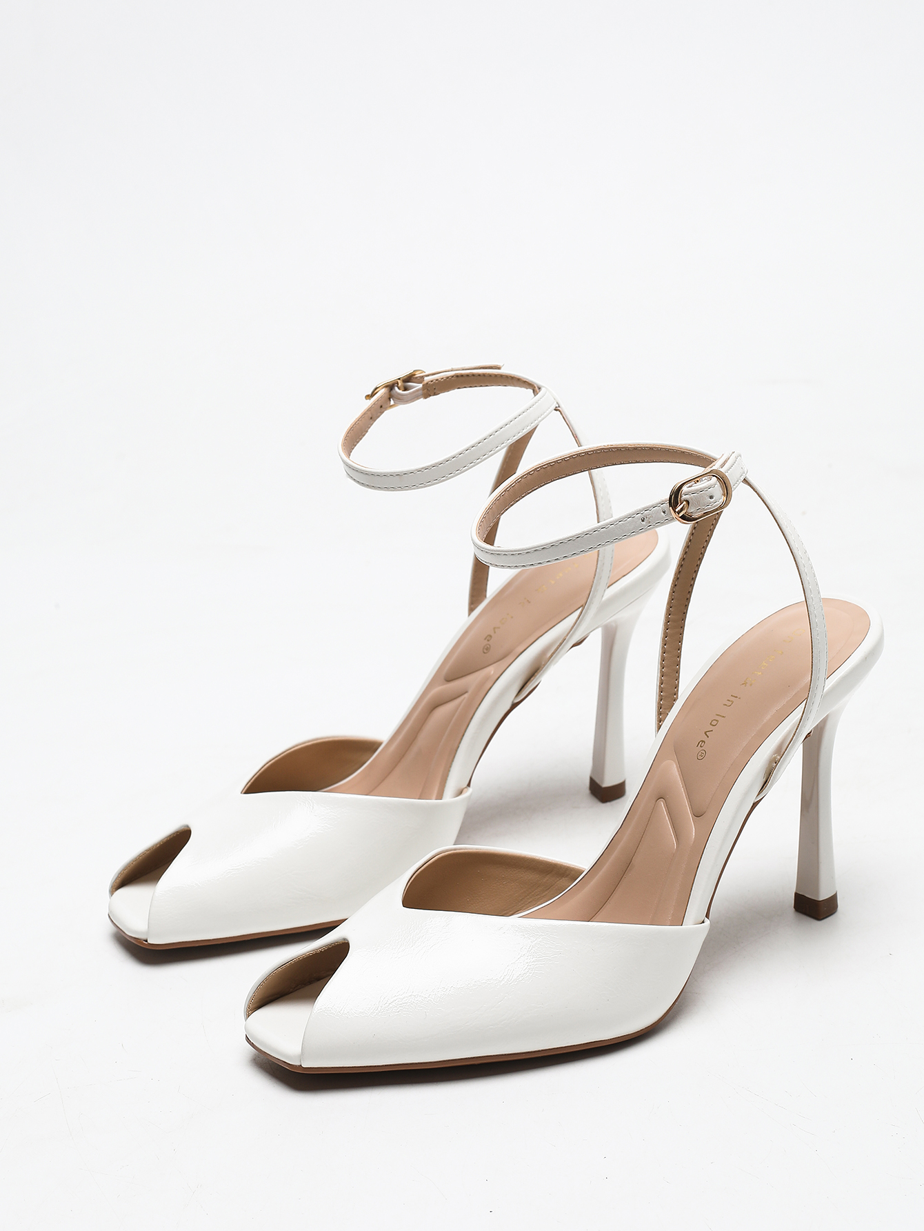 Chic Square-Toe Leather Peep-T - Women'S Work Fashion ulasan dan harga