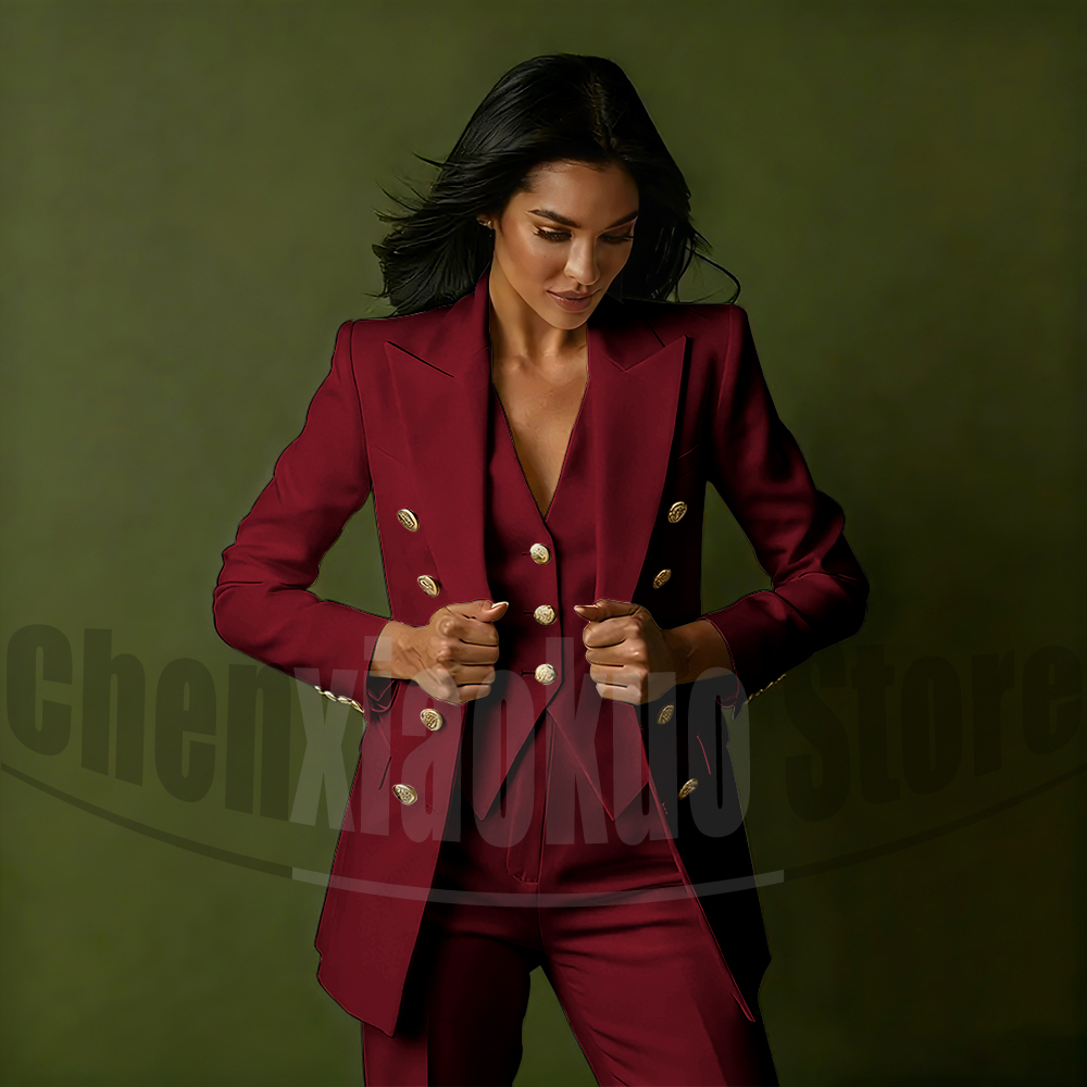 Women's Double Breasted Three  - Women'S Formal Wear Suits ulasan dan harga