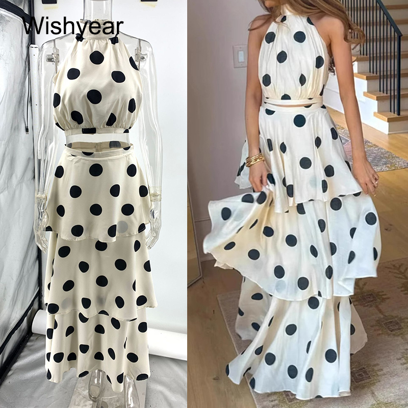 Wishyear Polka Dot Printed 2-P - Shift Dress Sleeveless ulasan dan harga