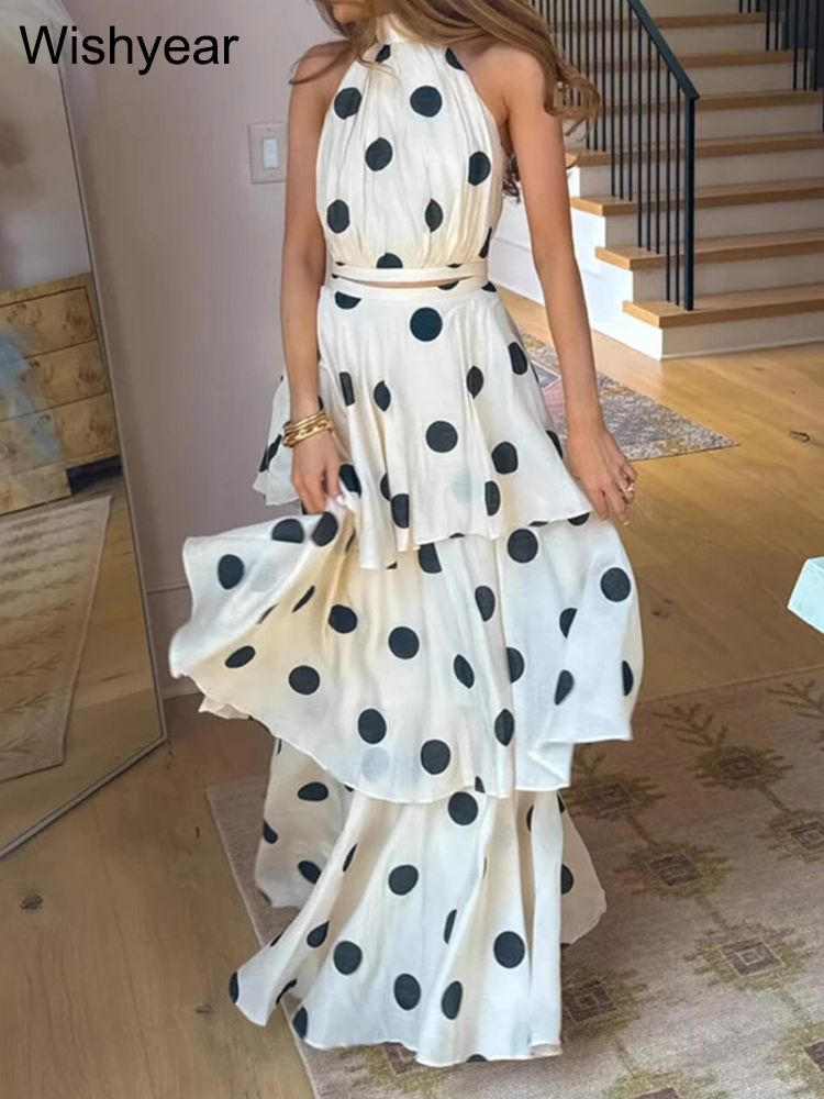 Wishyear Polka Dot Printed 2-P - Shift Dress Sleeveless ulasan dan harga