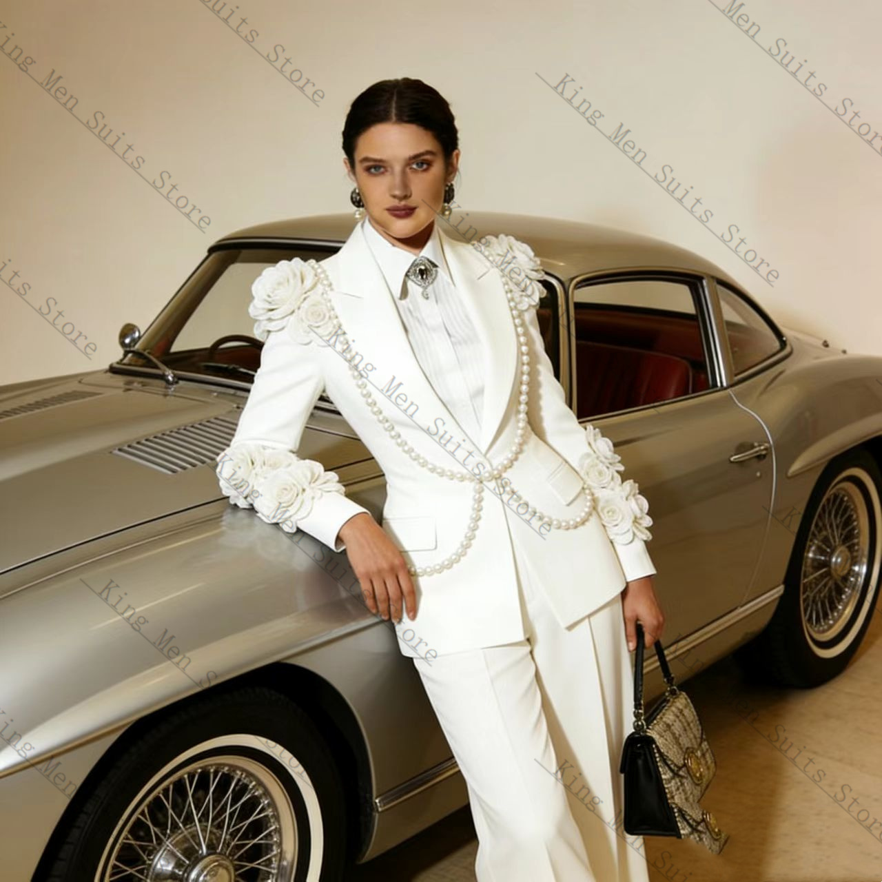 Luxury White Women Suit Set 2  - Women Formal Wear Coat ulasan dan harga
