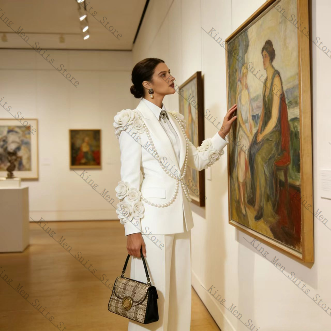 Luxury White Women Suit Set 2  - Women Formal Wear Coat ulasan dan harga