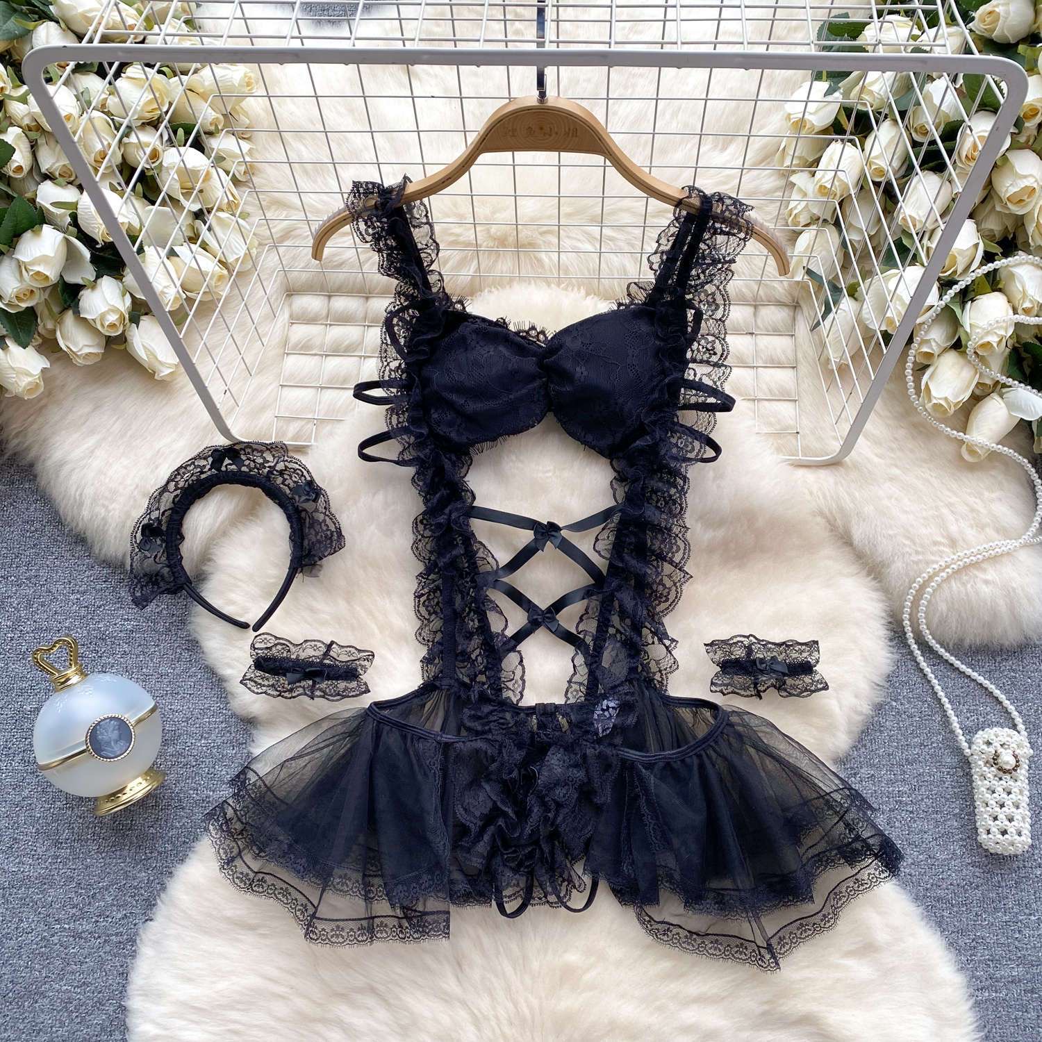 New Sexy Howllow Out Lace Jump - Shift Dress Sleeveless ulasan dan harga