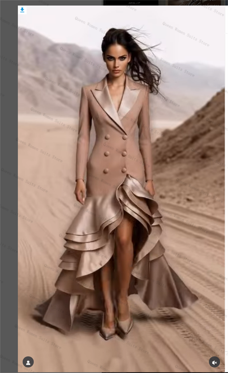 Champagne Women Suit 1 Piece L - Women Formal Wear Coat ulasan dan harga