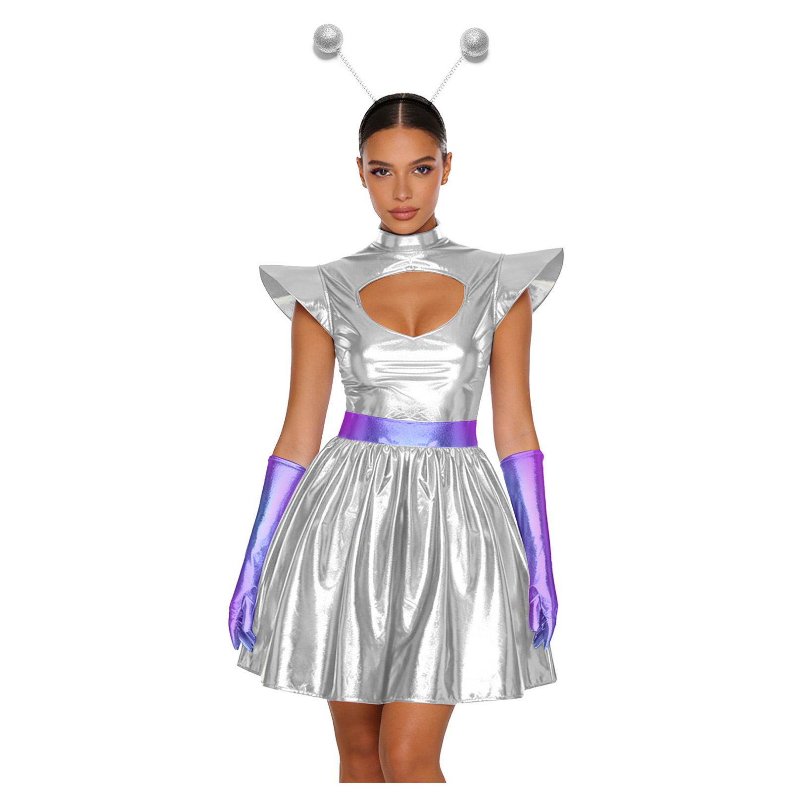 Women Shiny Alien Outerspace C - Shift Dress Sleeveless ulasan dan harga