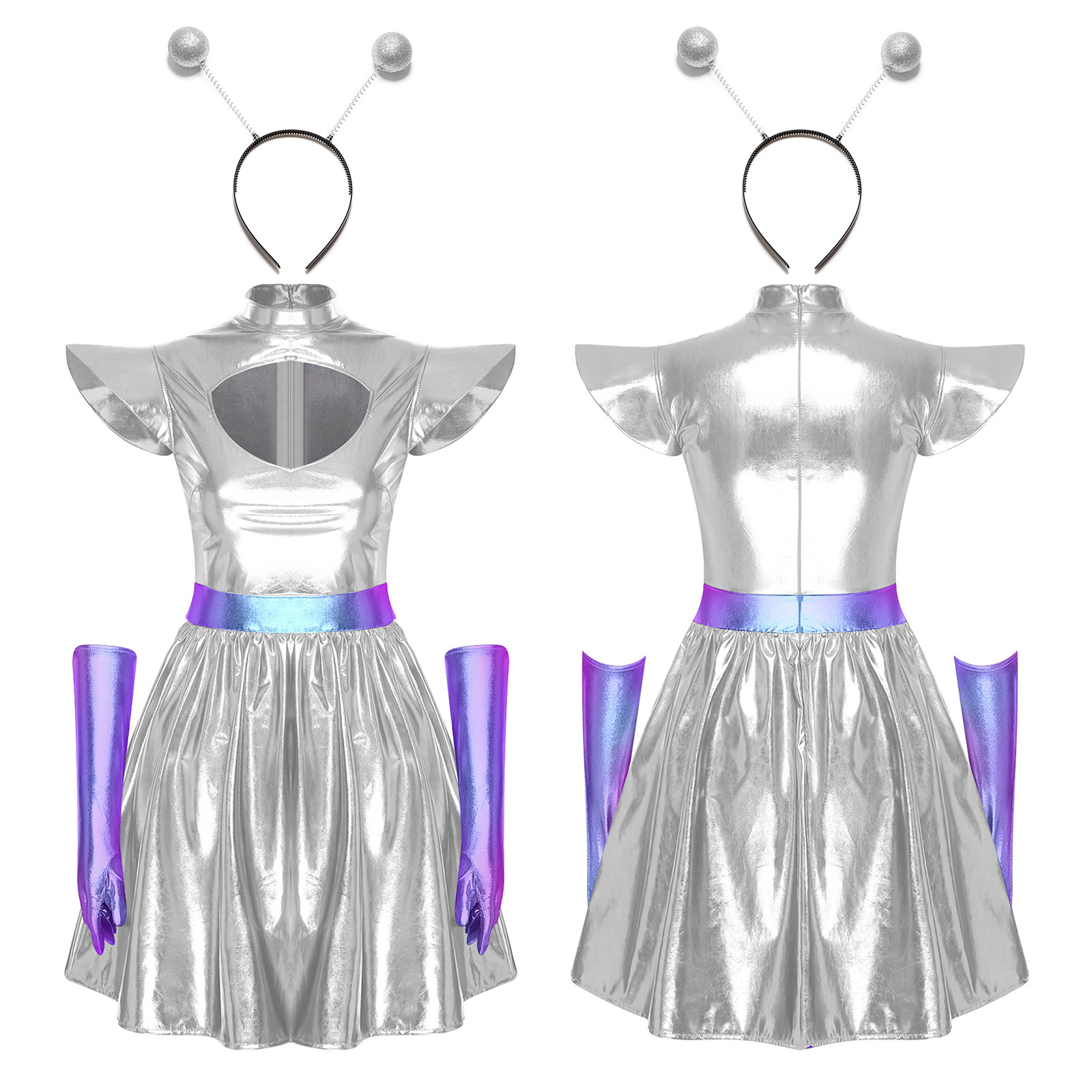 Women Shiny Alien Outerspace C - Shift Dress Sleeveless ulasan dan harga