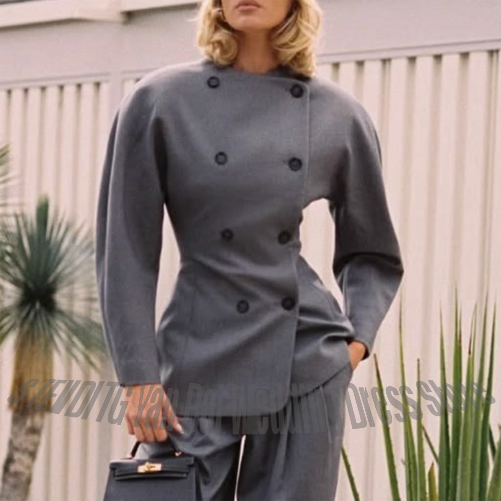 Classic Grey Women's Suit Set  - Women'S Formal Wear Suits ulasan dan harga