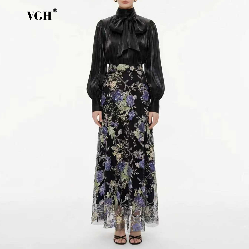 VGH Elegant Chic Black Floral  - Women'S Formal Wear Suits ulasan dan harga